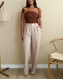 Solid One Shoulder with Heart Shape Decor Slim fit Bodysuit