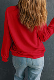 Racing Red Plus Size Valentines Hearts Bowknot Pattern Sweatshirt