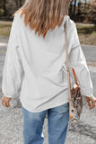White Nashville Graphic Corded Oversized Sweatshirt