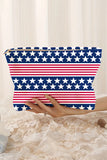 Ivy American Flag Print Zipper Large Cosmetic Bag