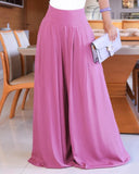 High Waist A Line Flared Pants Casual Loose Fit Wide Leg Summer Pants