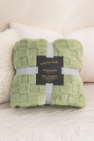 Grass Green Checkered Texture Large Plush Blanket