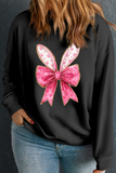 Black Easter Day Bow Graphic Plus Size Sweatshirt