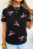 Black Sequin Crawfish Patched Crew Neck Tee
