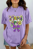 Wisteria mardi gras Bow Printed Crewneck Holiday T Shirt