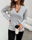 Shawl Collar Button Decor Knit Sweater