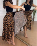 Leopard Chic Lace up Skirt