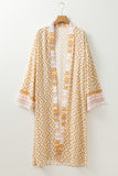 Yellow Bohemian Geometric Printed Loose Sleeve Long Kimono