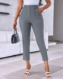 High Waist Cropped Work Pants