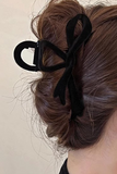 Black Bow Knot Velvet Large Hair Clip