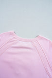 Pink Hugs and Kisses Pop Up Embroidered Raglan Sleeve Sweatshirt