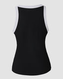 Contrast Binding Tank Tops Summer Sleeveless Basic Cami Top Shirt Slim Knit Ribbed Racerback Blouses