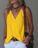 Halter Sleeveless Wrap Tank Top