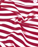 Striped Button Down Shirt Dress Back Shirred Long Sleeve Side Drawstring Mini Dresses