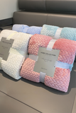 Light Pink Textured Soft Fleece Large Throw Blanket