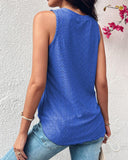 V Neck Sleeveless Thick Strap Hollow out Knit Tank Casual Top