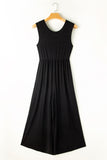 Black Open Back Wide Leg Jumpsuit