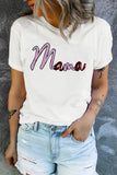 White Sequin mama Graphic Crewneck T Shirt