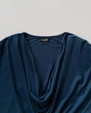 Cowl Neck Batwing Sleeve Ruched T Shirt Casual Slim Fit Top