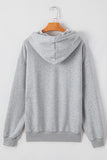Light Grey Fleece Lined Kangaroo Pocket Drawstring Chunky Hoodie