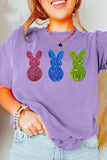 Wisteria Easter Shiny Bunny Graphic Crewneck T Shirt