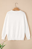 White Merry & Bright Round Neck Casual Sweater