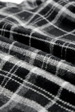 Black Plaid Pattern Sherpa Lined Hooded Shacket
