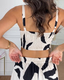 Abstract Print Spaghetti Strap Maxi Dress Casual Hollow Out Ruffles Hem Dress