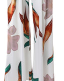 Plants Print Off Shoulder Wide Leg Jumpsuit