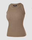 O Neck Sleeveless Basic Slim Fit Skinny Tank Casual Top(Without Pads)