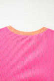 Multicolour Corded Colorblock Crewneck Tee