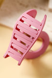 Light Pink Cutout Heart Shape Frosted Small Hair Clip