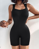 Seamless Square Neck Sleeveless Tank Top Tummy Control Bodysuit Romper