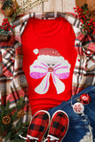 Red Bowknot Beard Fun Christmas Graphic T Shirt