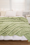Grass Green Checkered Texture Large Plush Blanket