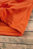Orange Fleece Lined Half Zipper Kangaroo Pockets Loose Hoodie