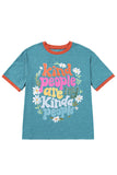 Dusk Blue Kind People are My Kind People Graphic Oversized Tee