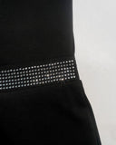 Rhinestone Decor Halter Sleeveless Romper
