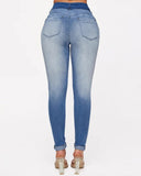 Zip Fly Ombre Ripped Skinny Jeans