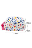 White Abstract Printed Zipped Closure Crossbody Bag