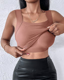 U Neck Sleeveless Skinny Tank Casual Top