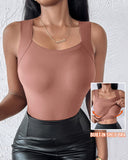 U Neck Sleeveless Skinny Tank Casual Top