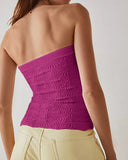 Jacquard Bandeau High Strechy Shapewear Bandeau Sexy Breathable Sleeveless Top