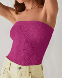 Jacquard Bandeau High Strechy Shapewear Bandeau Sexy Breathable Sleeveless Top