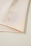 Apricot Sequin Cuffs Bubble Sleeve Blouse
