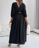 V Neck Half Sleeve Ruched Jumpsuit