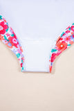 Rose Plus Size Floral Print Twisted High Waist Bikini Set