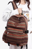 Coffee Vintage Pattern Multi Compartment Large Capacity Backpack