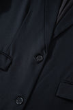 Black Lapel Flap Pocket Buttoned Blazer