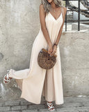 Tied Detail Ruched Wide Leg Jumpsuit